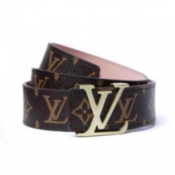 LOUIS VUITTON DAMIER BROWN PRINTED BELT WITH GOLDE